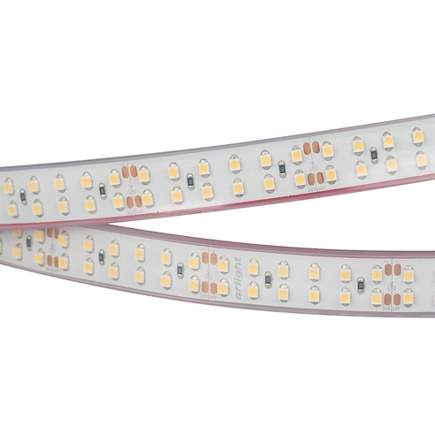 Лента светодиодная RTW 2-5000P 24V White6000 2x2 (3528, 1200 LED, LUX) (Arlight, 19.2 Вт/м, IP66)