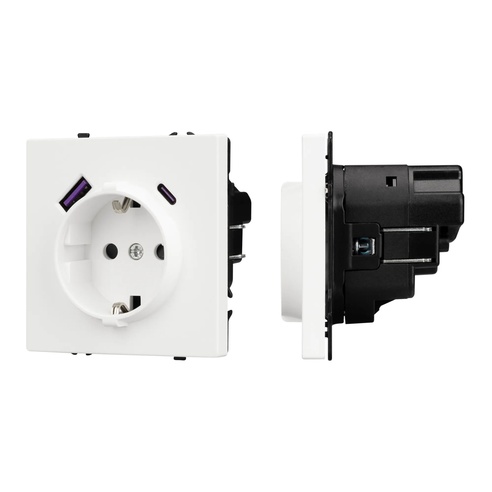 Механизм розетки с USB зарядкой SCT-NOBE-MUAC-SFPL-WH (230V, 16A) (Arlight, -)