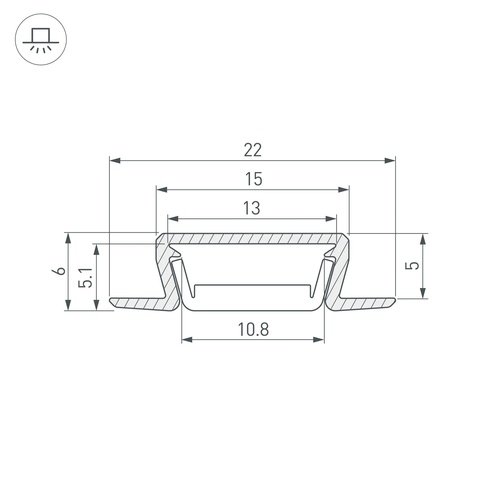 Профиль MIC-FS-2000 ANOD BLACK (Arlight, Алюминий)