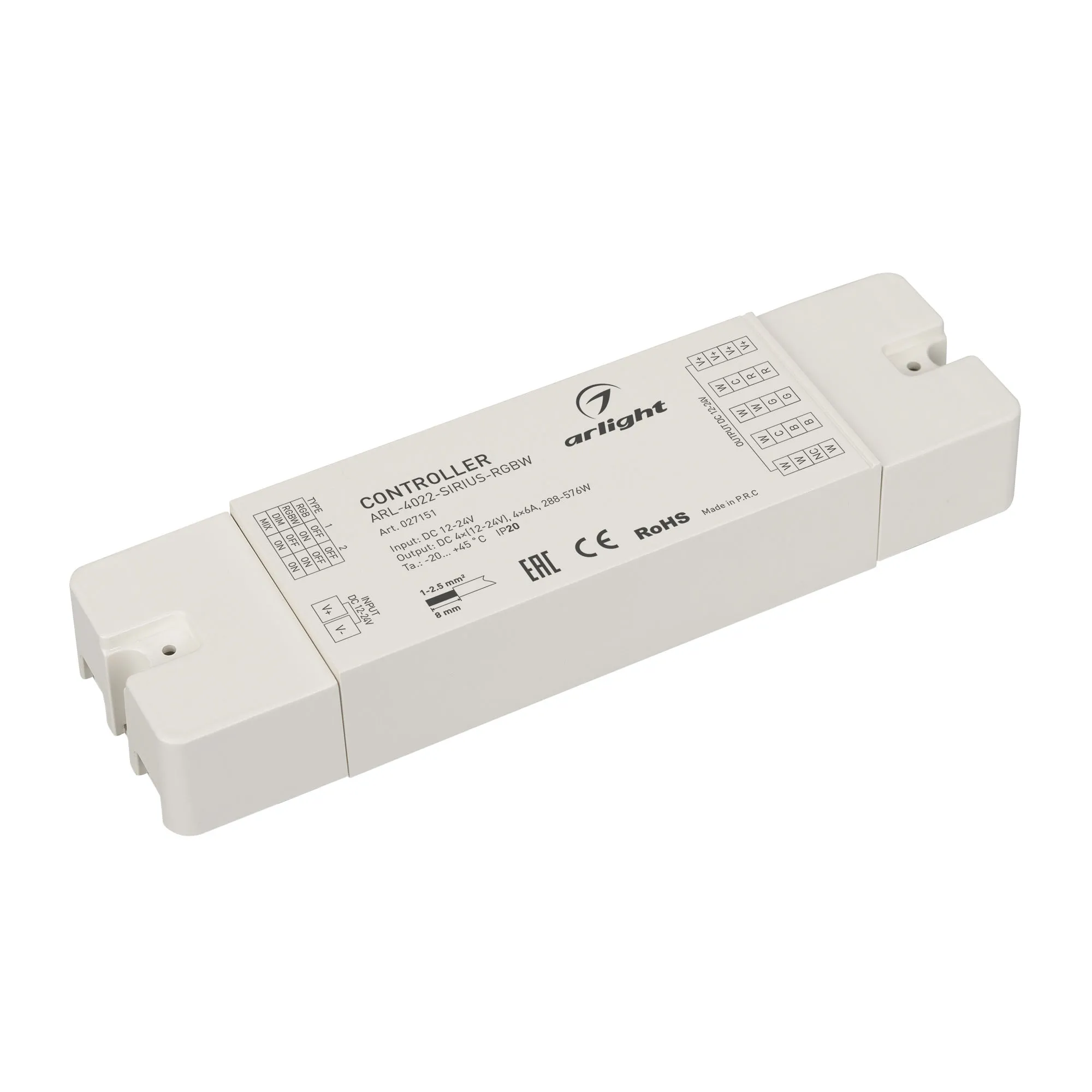 Контроллер ARL-4022-SIRIUS-RGBW (12-24V, 4x6A, 2.4G) (Arlight, IP20 Пластик, 3 года) - изображение товара