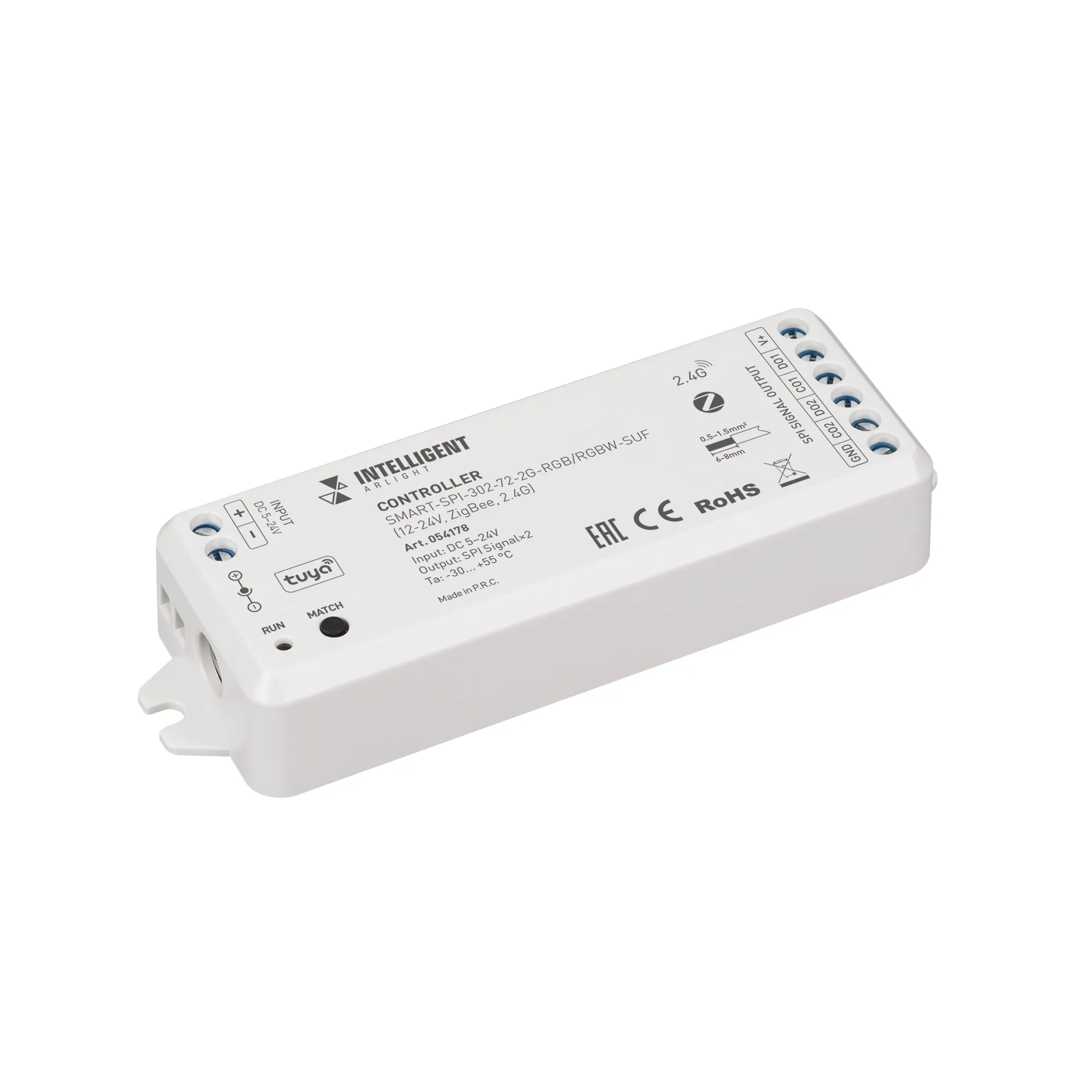 INTELLIGENT ARLIGHT Контроллер SMART-SPI-302-72-2G-RGB/RGBW-SUF (12-24V, ZigBee, 2.4G) (IARL, IP20 Пластик, 5 лет)